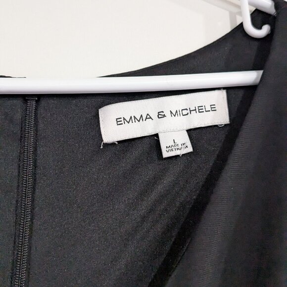 Emma & Michele Floral Wide Leg Jumpsuit with Ties Pink Black Size Large - Picture 4 of 5